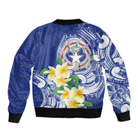 Northern Mariana Islands Bomber Jacket Polynesian Pattern With Frangipani LT05 - Polynesian Pride