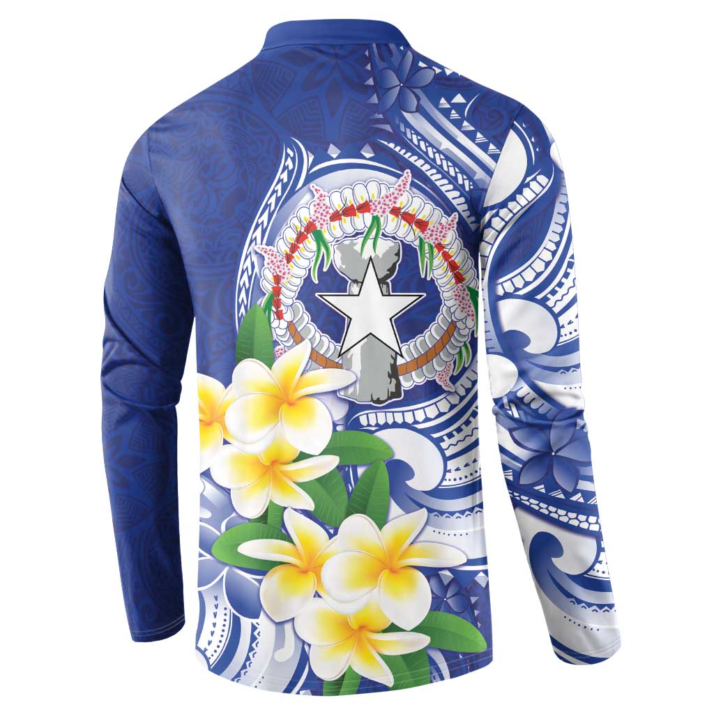 Northern Mariana Islands Button Sweatshirt Polynesian Pattern With Frangipani LT05 - Polynesian Pride
