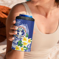 Northern Mariana Islands 4 in 1 Can Cooler Tumbler Polynesian Pattern With Frangipani