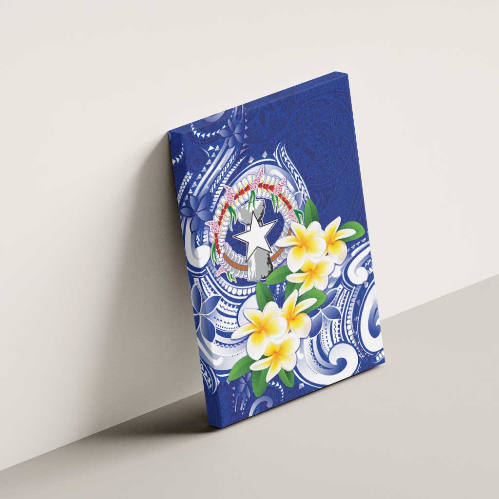 Northern Mariana Islands Canvas Wall Art Polynesian Pattern With Frangipani LT05 - Polynesian Pride