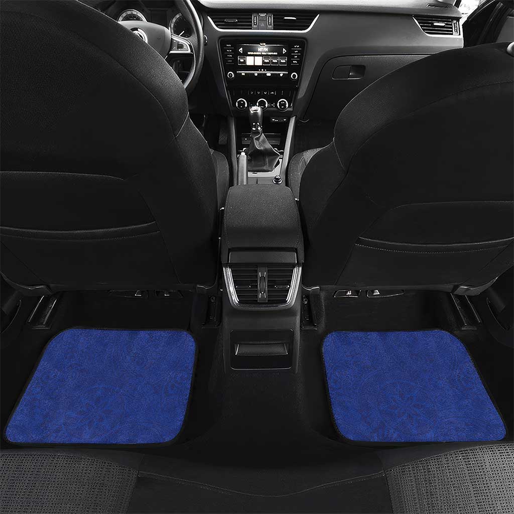 Northern Mariana Islands Car Mats Polynesian Pattern With Frangipani LT05 Set 2pcs - Back Navy - Polynesian Pride