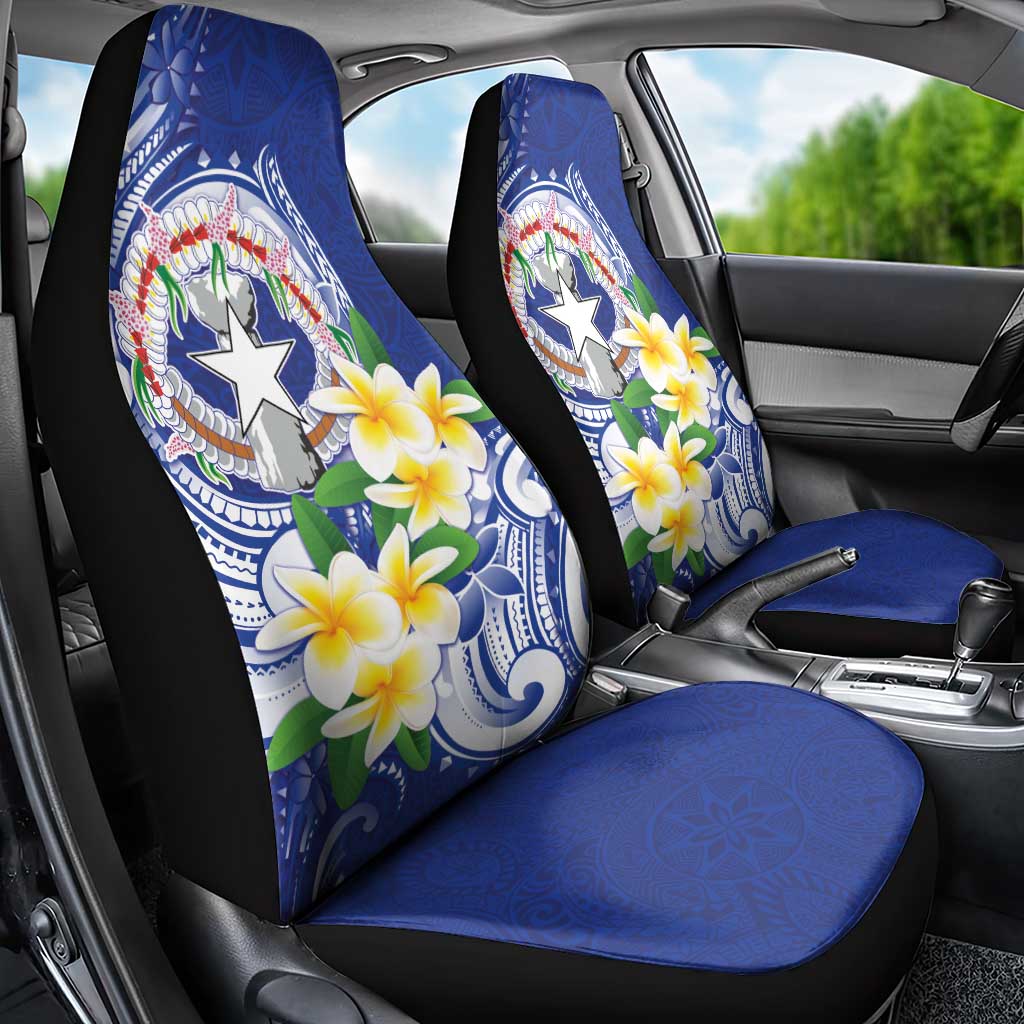 Northern Mariana Islands Car Seat Cover Polynesian Pattern With Frangipani LT05 - Polynesian Pride