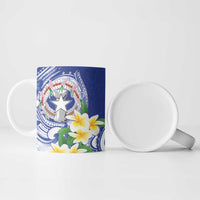 Northern Mariana Islands Ceramic Mug Polynesian Pattern With Frangipani LT05 - Polynesian Pride