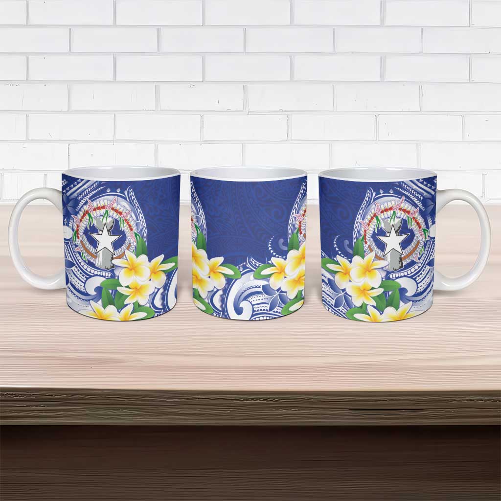 Northern Mariana Islands Ceramic Mug Polynesian Pattern With Frangipani LT05 - Polynesian Pride