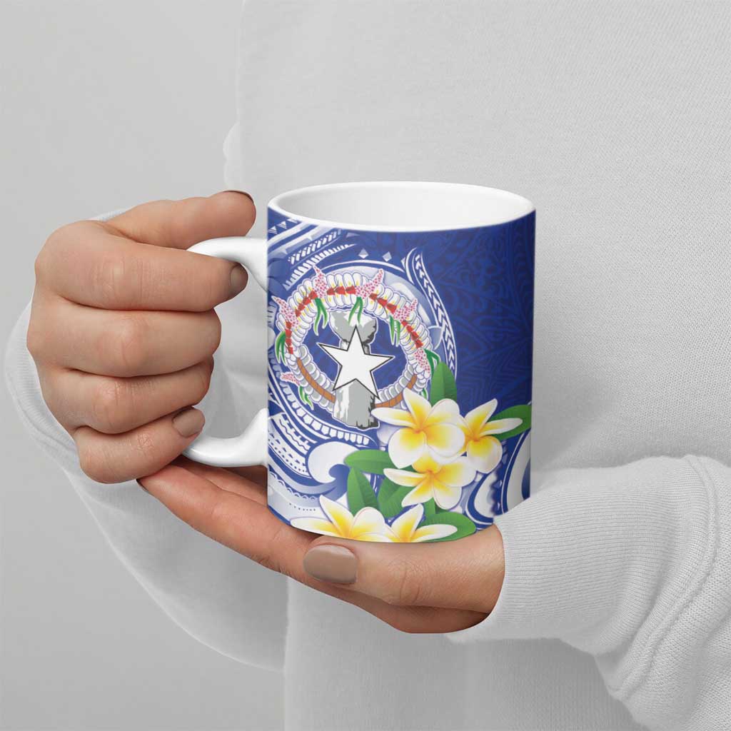 Northern Mariana Islands Ceramic Mug Polynesian Pattern With Frangipani LT05 - Polynesian Pride