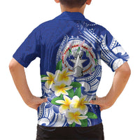 Northern Mariana Islands Family Matching Long Sleeve Bodycon Dress and Hawaiian Shirt Polynesian Pattern With Frangipani