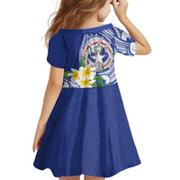 Northern Mariana Islands Family Matching Off The Shoulder Long Sleeve Dress and Hawaiian Shirt Polynesian Pattern With Frangipani