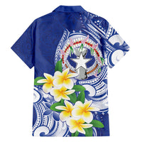 Northern Mariana Islands Family Matching Off The Shoulder Long Sleeve Dress and Hawaiian Shirt Polynesian Pattern With Frangipani