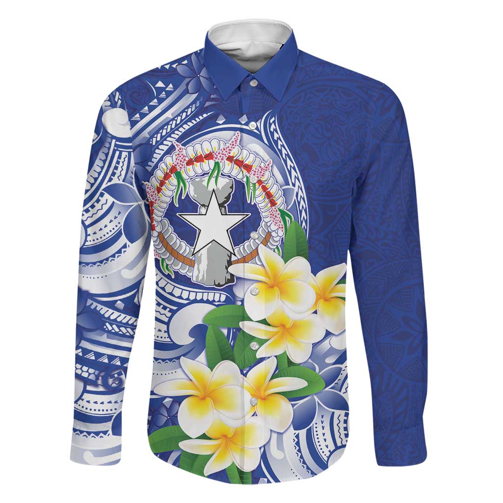Northern Mariana Islands Family Matching Off The Shoulder Long Sleeve Dress and Hawaiian Shirt Polynesian Pattern With Frangipani