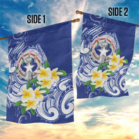 Northern Mariana Islands Garden Flag Polynesian Pattern With Frangipani