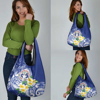 Northern Mariana Islands Grocery Bag Polynesian Pattern With Frangipani LT05 - Polynesian Pride