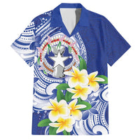 Northern Mariana Islands Hawaiian Shirt Polynesian Pattern With Frangipani LT05 Navy - Polynesian Pride