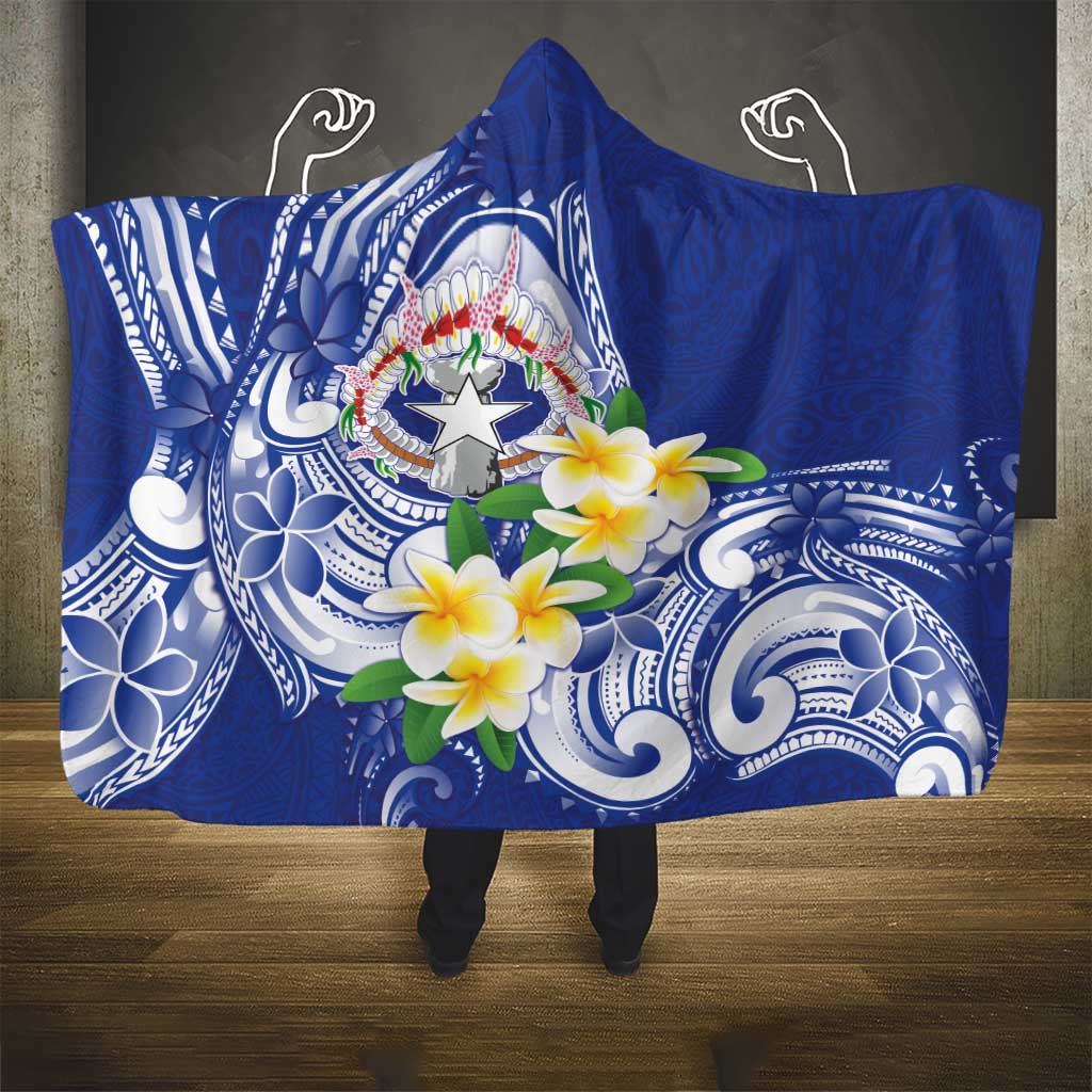 Northern Mariana Islands Hooded Blanket Polynesian Pattern With Frangipani LT05 - Polynesian Pride