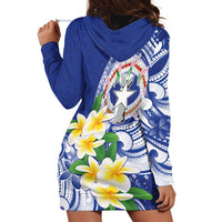 Northern Mariana Islands Hoodie Dress Polynesian Pattern With Frangipani LT05 - Polynesian Pride