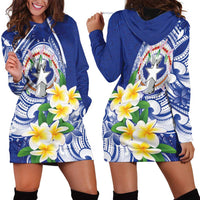Northern Mariana Islands Hoodie Dress Polynesian Pattern With Frangipani LT05 - Polynesian Pride