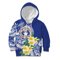 Northern Mariana Islands Kid Hoodie Polynesian Pattern With Frangipani LT05 Hoodie Navy - Polynesian Pride