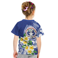 Northern Mariana Islands Kid T Shirt Polynesian Pattern With Frangipani LT05 - Polynesian Pride