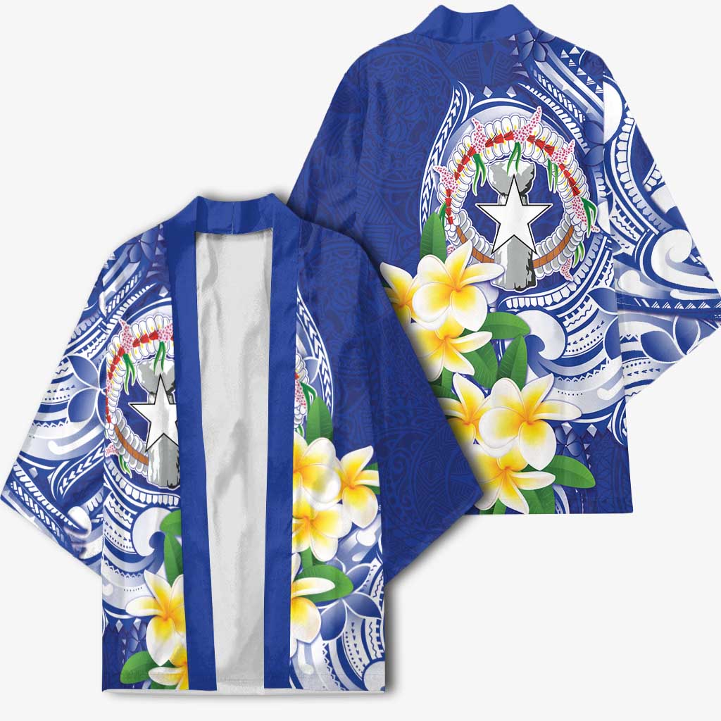 Northern Mariana Islands Kimono Polynesian Pattern With Frangipani LT05 - Polynesian Pride