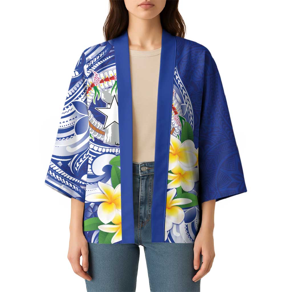 Northern Mariana Islands Kimono Polynesian Pattern With Frangipani LT05 - Polynesian Pride