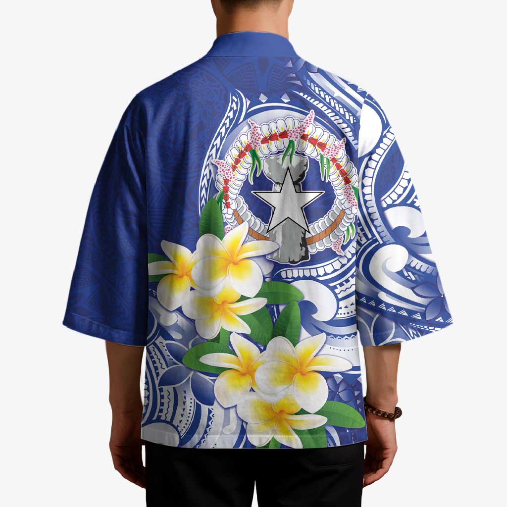 Northern Mariana Islands Kimono Polynesian Pattern With Frangipani LT05 - Polynesian Pride