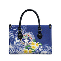 Northern Mariana Islands Leather Bag Polynesian Pattern With Frangipani LT05 - Polynesian Pride