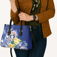 Northern Mariana Islands Leather Bag Polynesian Pattern With Frangipani LT05 - Polynesian Pride