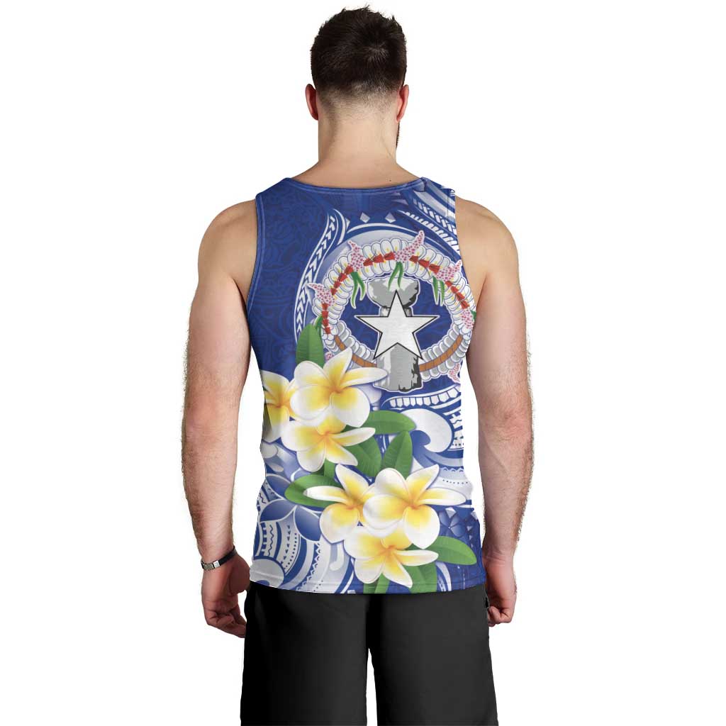 Northern Mariana Islands Men Tank Top Polynesian Pattern With Frangipani LT05 - Polynesian Pride