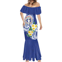 Northern Mariana Islands Mermaid Dress Polynesian Pattern With Frangipani LT05 - Polynesian Pride