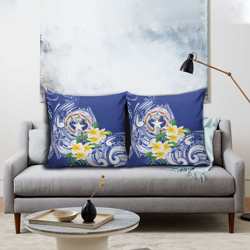 Northern Mariana Islands Pillow Cover Polynesian Pattern With Frangipani LT05 - Polynesian Pride