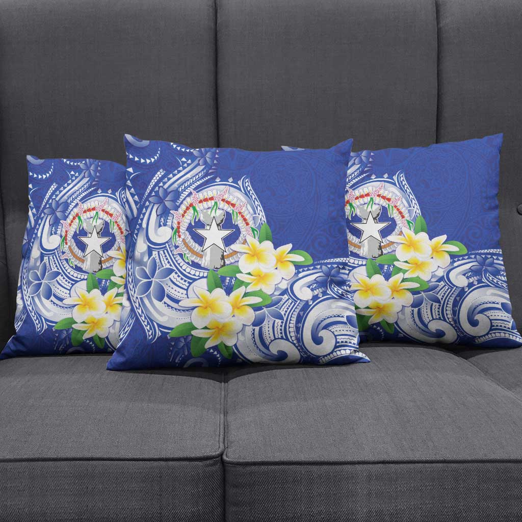 Northern Mariana Islands Pillow Cover Polynesian Pattern With Frangipani LT05 - Polynesian Pride
