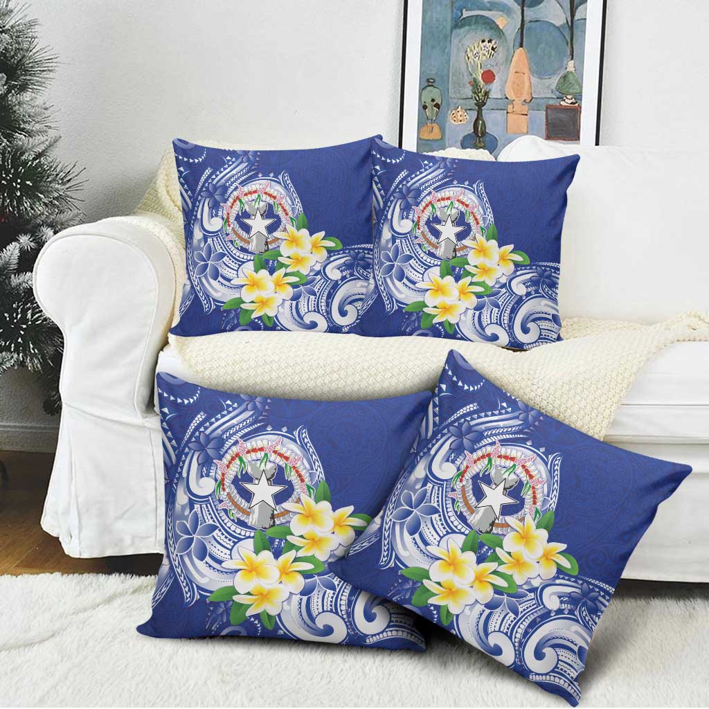 Northern Mariana Islands Pillow Cover Polynesian Pattern With Frangipani LT05 - Polynesian Pride