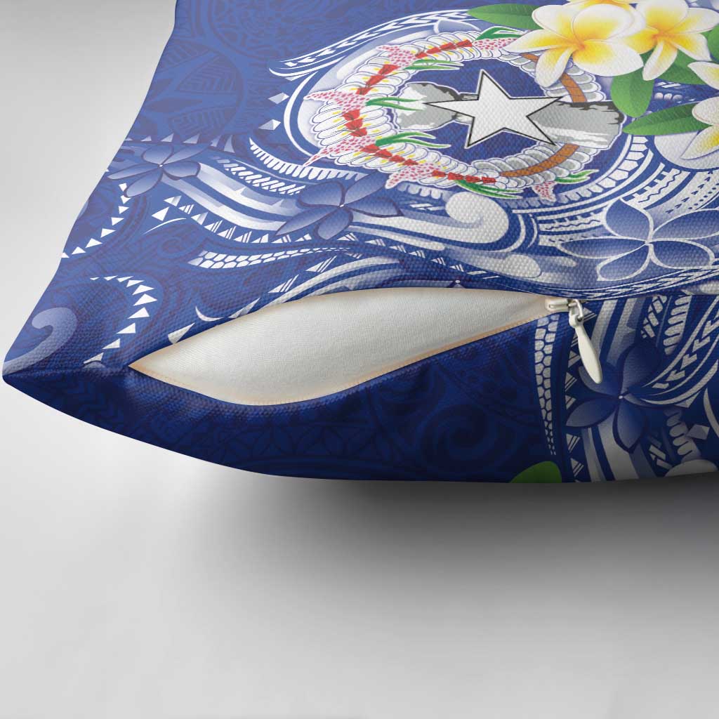 Northern Mariana Islands Pillow Cover Polynesian Pattern With Frangipani LT05 - Polynesian Pride