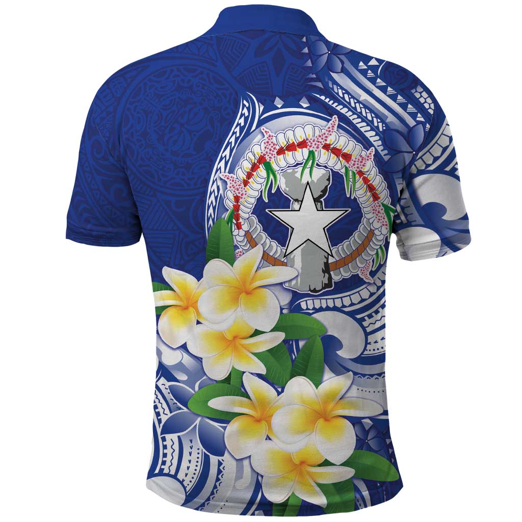 Northern Mariana Islands Polo Shirt Polynesian Pattern With Frangipani LT05 - Polynesian Pride