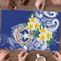 Northern Mariana Islands Puzzle Polynesian Pattern With Frangipani LT05 - Polynesian Pride