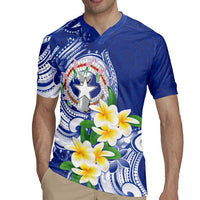 Northern Mariana Islands Rugby Jersey Polynesian Pattern With Frangipani