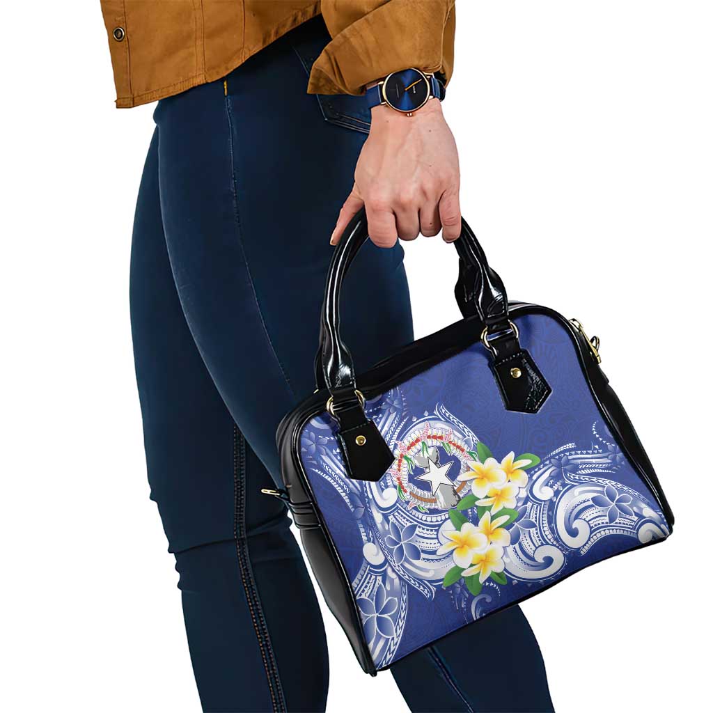 Northern Mariana Islands Shoulder Handbag Polynesian Pattern With Frangipani LT05 - Polynesian Pride