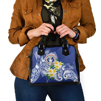 Northern Mariana Islands Shoulder Handbag Polynesian Pattern With Frangipani LT05 - Polynesian Pride