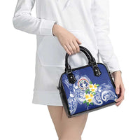 Northern Mariana Islands Shoulder Handbag Polynesian Pattern With Frangipani LT05 - Polynesian Pride