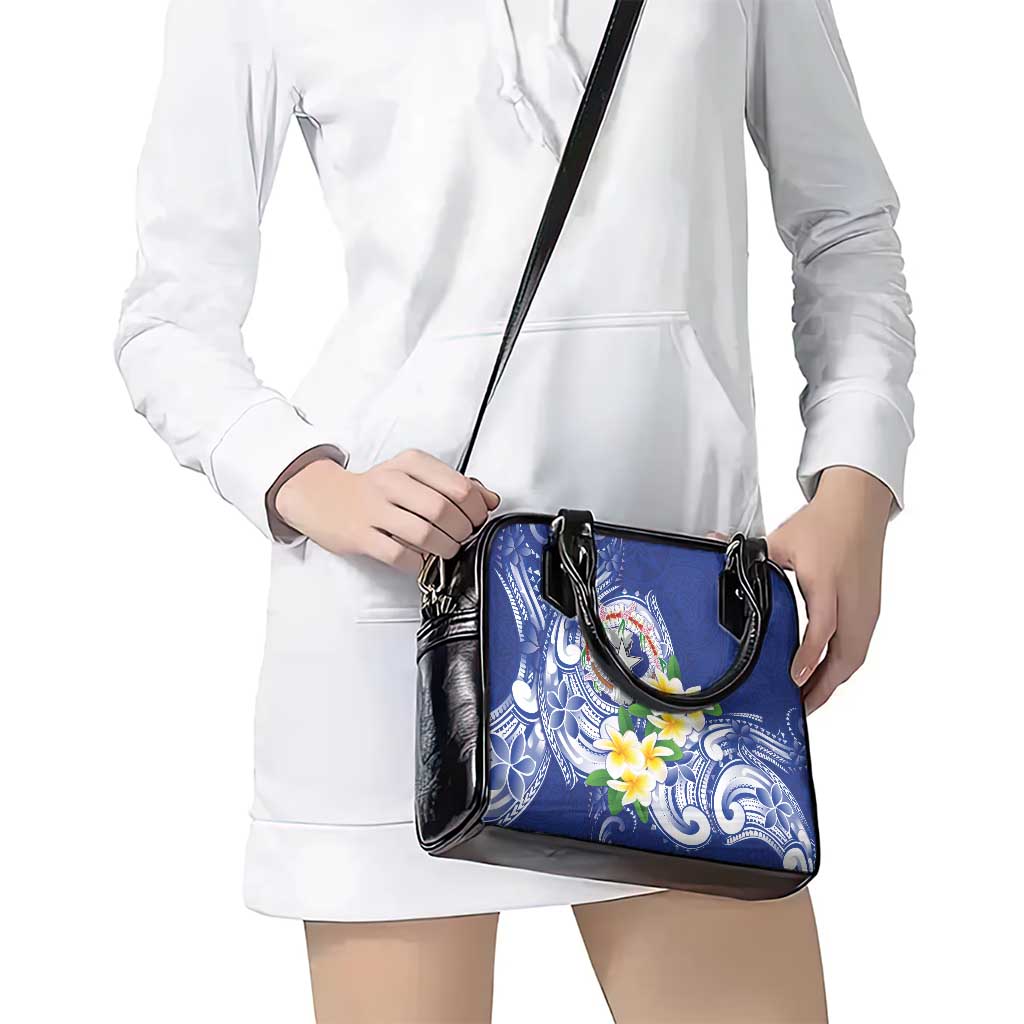 Northern Mariana Islands Shoulder Handbag Polynesian Pattern With Frangipani LT05 - Polynesian Pride