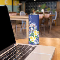 Northern Mariana Islands Skinny Tumbler Polynesian Pattern With Frangipani LT05 - Polynesian Pride