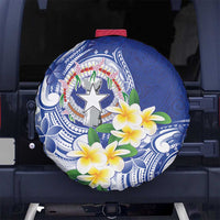 Northern Mariana Islands Spare Tire Cover Polynesian Pattern With Frangipani