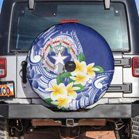 Northern Mariana Islands Spare Tire Cover Polynesian Pattern With Frangipani