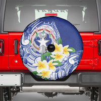 Northern Mariana Islands Spare Tire Cover Polynesian Pattern With Frangipani