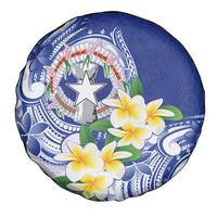 Northern Mariana Islands Spare Tire Cover Polynesian Pattern With Frangipani