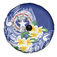 Northern Mariana Islands Spare Tire Cover Polynesian Pattern With Frangipani