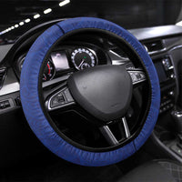 Northern Mariana Islands Steering Wheel Cover Polynesian Pattern With Frangipani LT05 Universal Fit Navy - Polynesian Pride
