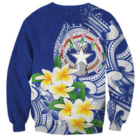 Northern Mariana Islands Sweatshirt Polynesian Pattern With Frangipani LT05 - Polynesian Pride