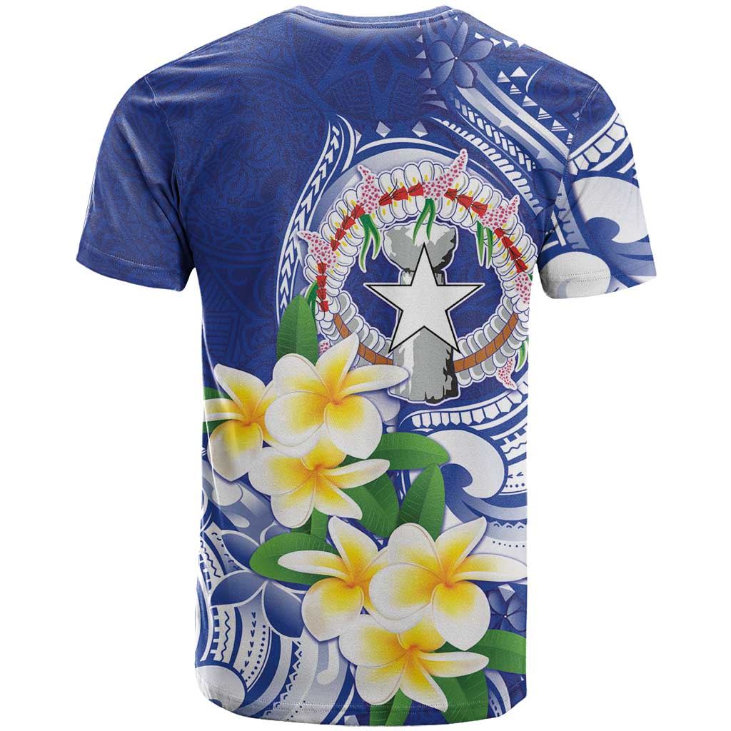 Northern Mariana Islands T Shirt Polynesian Pattern With Frangipani LT05 - Polynesian Pride