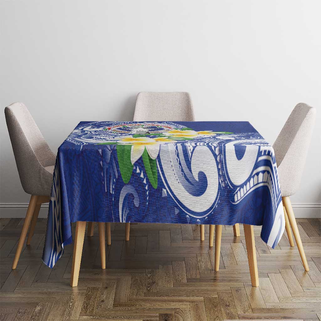 Northern Mariana Islands Tablecloth Polynesian Pattern With Frangipani