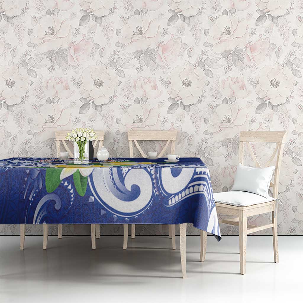 Northern Mariana Islands Tablecloth Polynesian Pattern With Frangipani